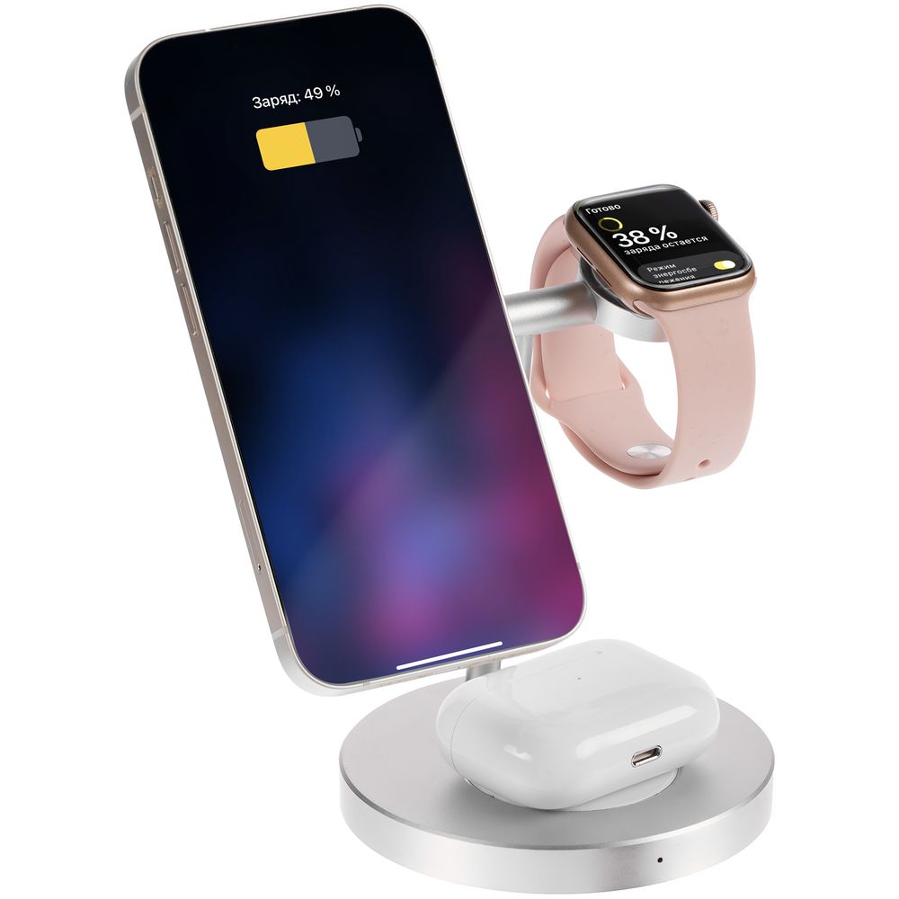 Зарядная станция Orbis, серебристая с логотипом