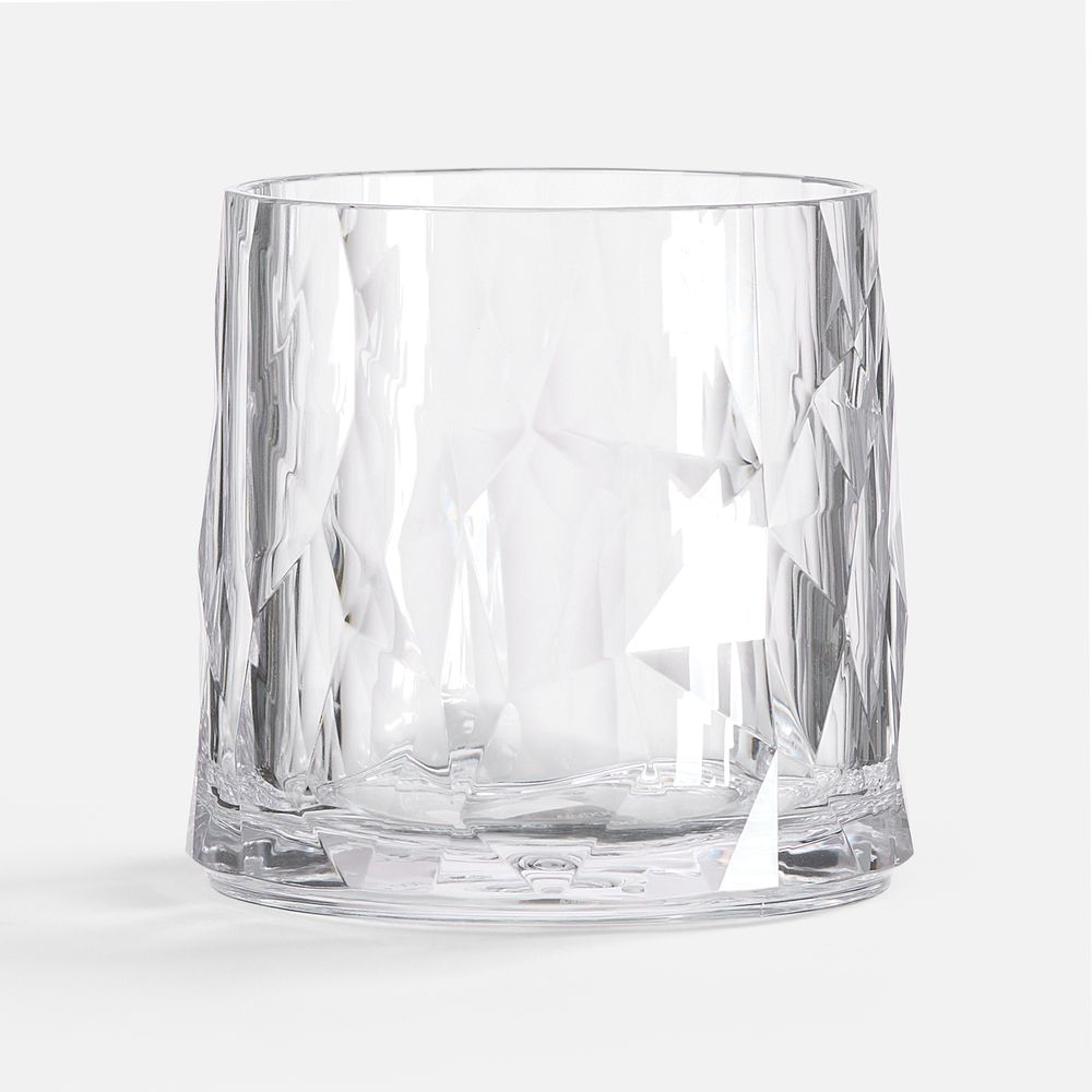 Стакан небьющийся Sate Crystal, вращающийся, прозрачный с логотипом