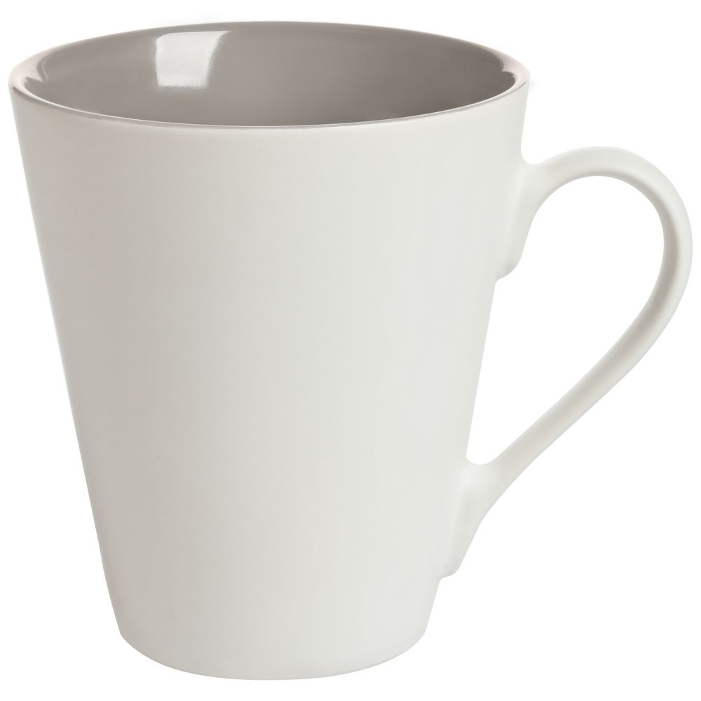 Кружка New Bell матовая, белая с серым с логотипом