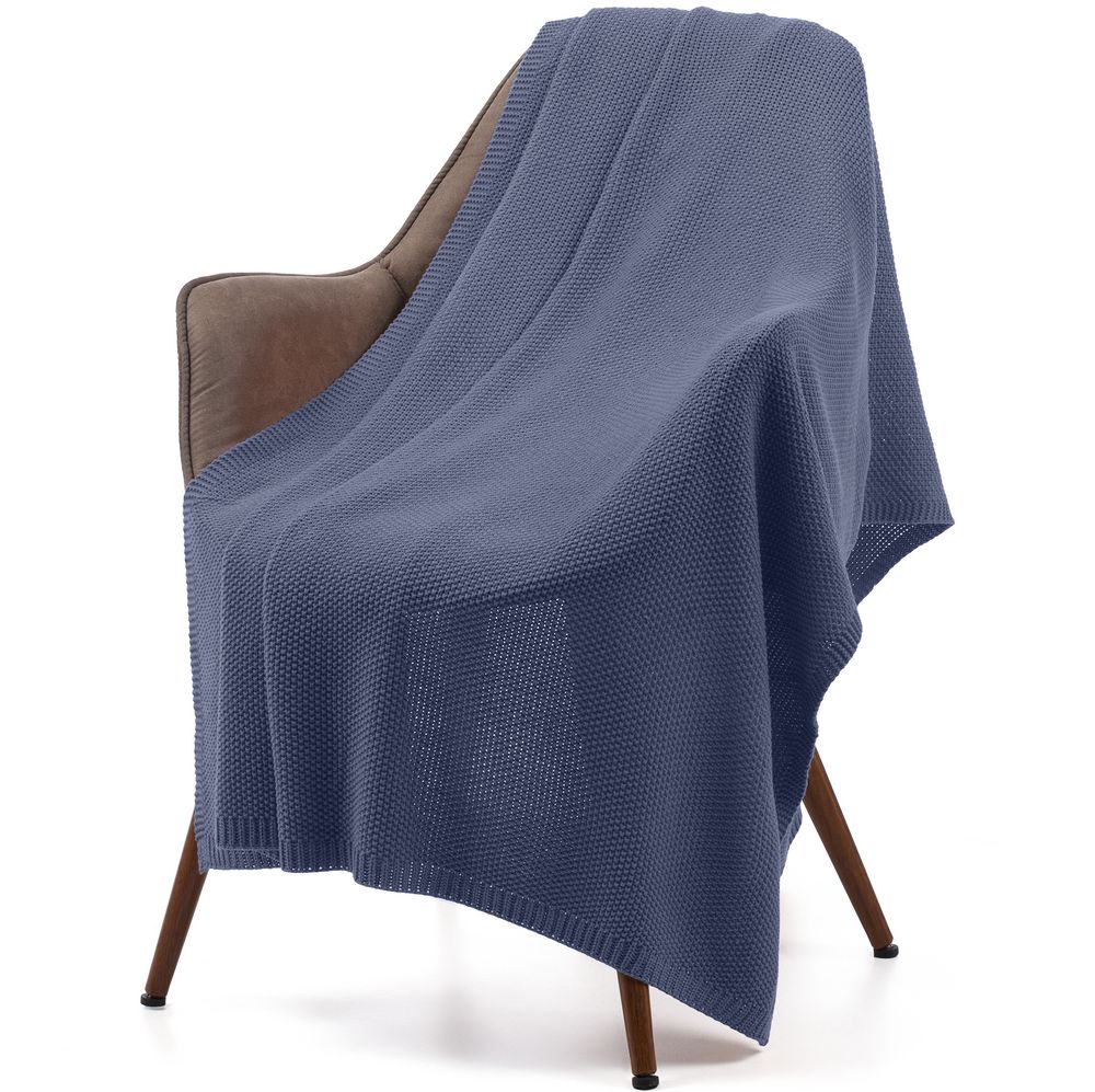 Плед Longview, серо-синий (сланец) с логотипом