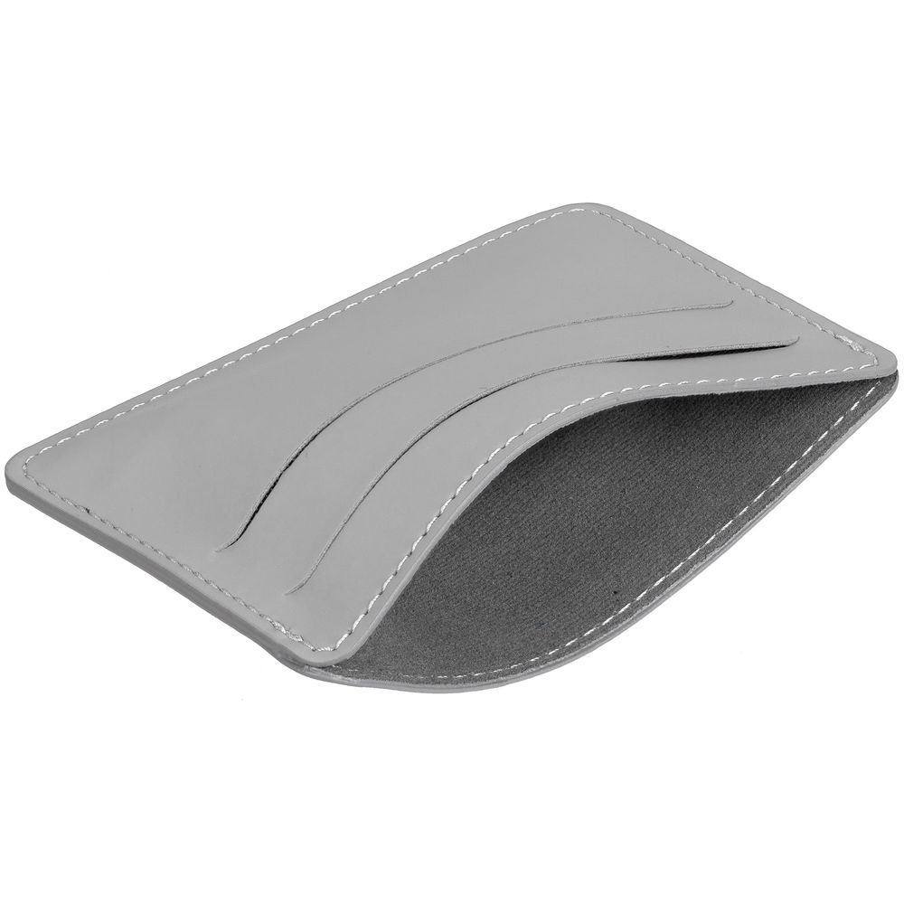 Чехол для карточек Shall Simple, серый с логотипом