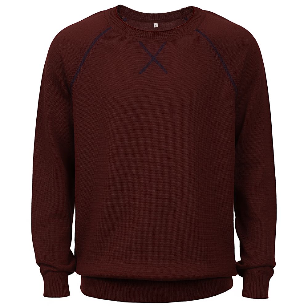 Джемпер Stitch с контрастной отделкой, бордовый с синим с логотипом