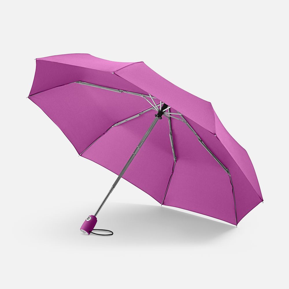 Зонт складной AOC, ярко-розовый с логотипом