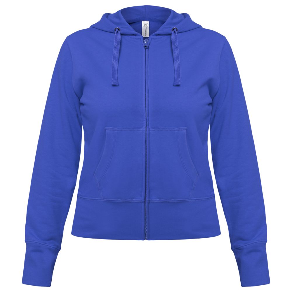 Толстовка женская Hooded Full Zip ярко-синяя с логотипом