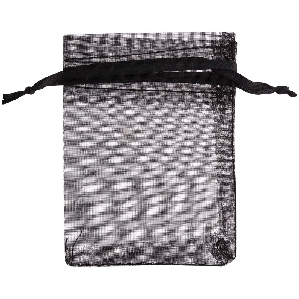 Мешочек подарочный Gauze, черный с логотипом