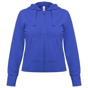 Толстовка женская Hooded Full Zip ярко-синяя с логотипом