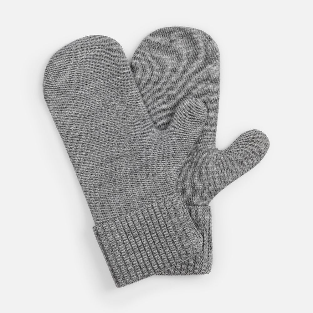 Варежки Yong, серые с логотипом