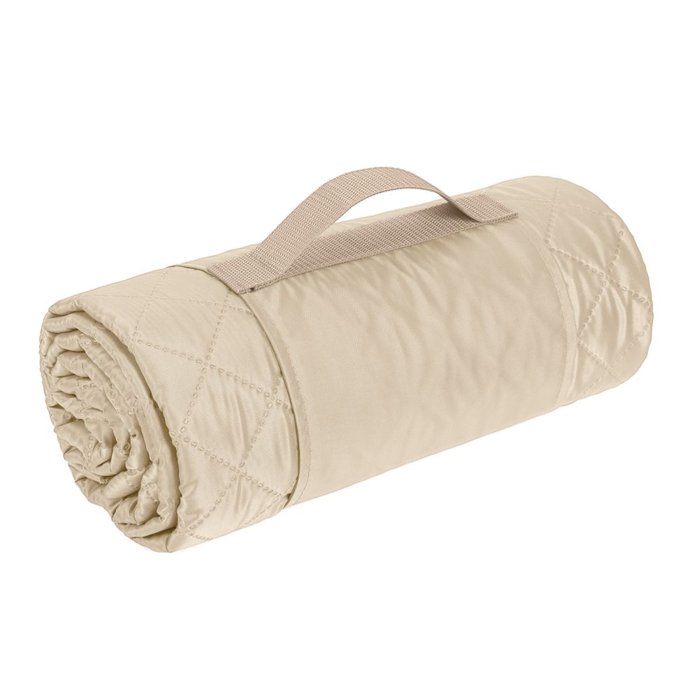 Плед для пикника Comfy, бежевый с логотипом