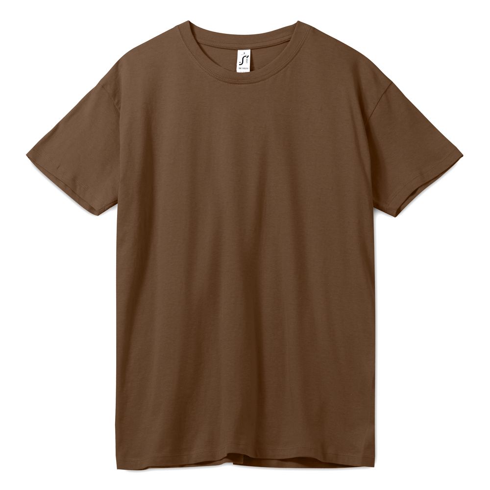 Футболка унисекс Regent 150, коричневая с логотипом