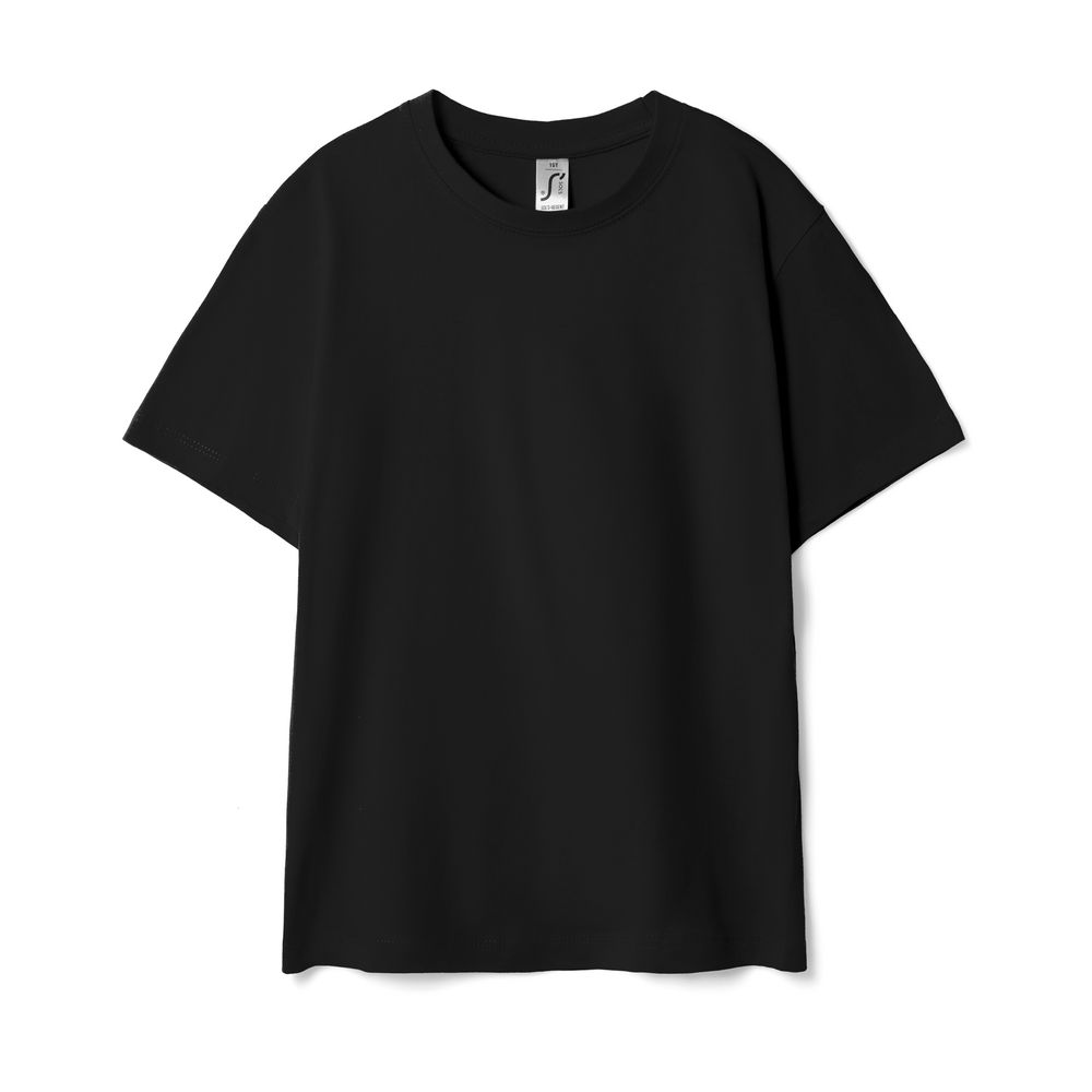 Футболка детская Regent Kids 150, черная с логотипом