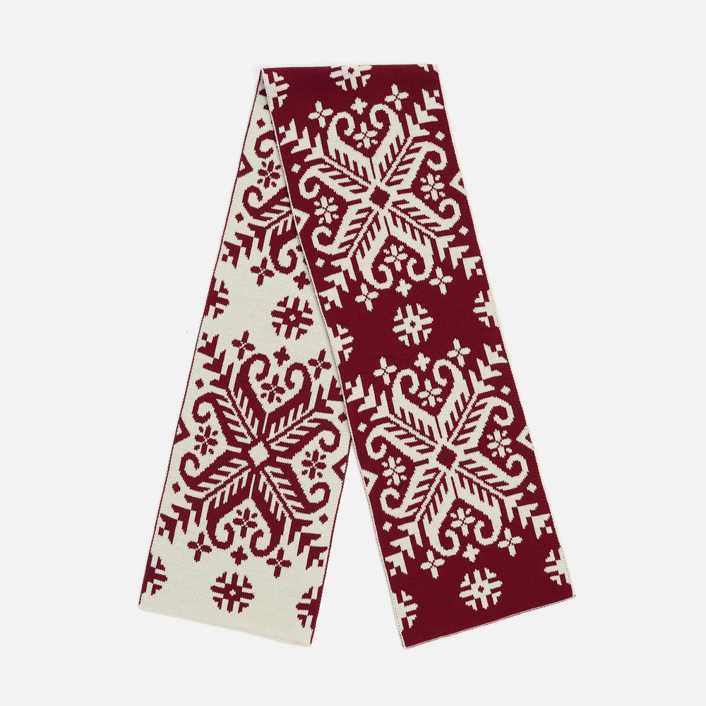 Шарф Wintertude L, красный с белым с логотипом