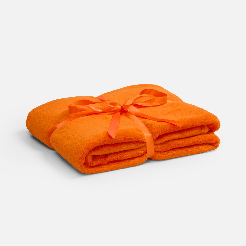 Плед Plush, оранжевый с логотипом