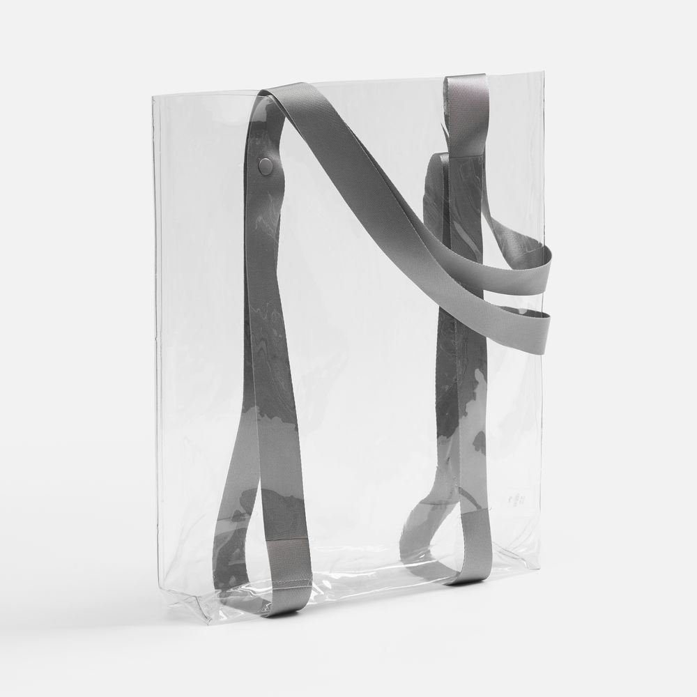 Шопер Clear Fest, ver.2, прозрачный с серыми ручками с логотипом