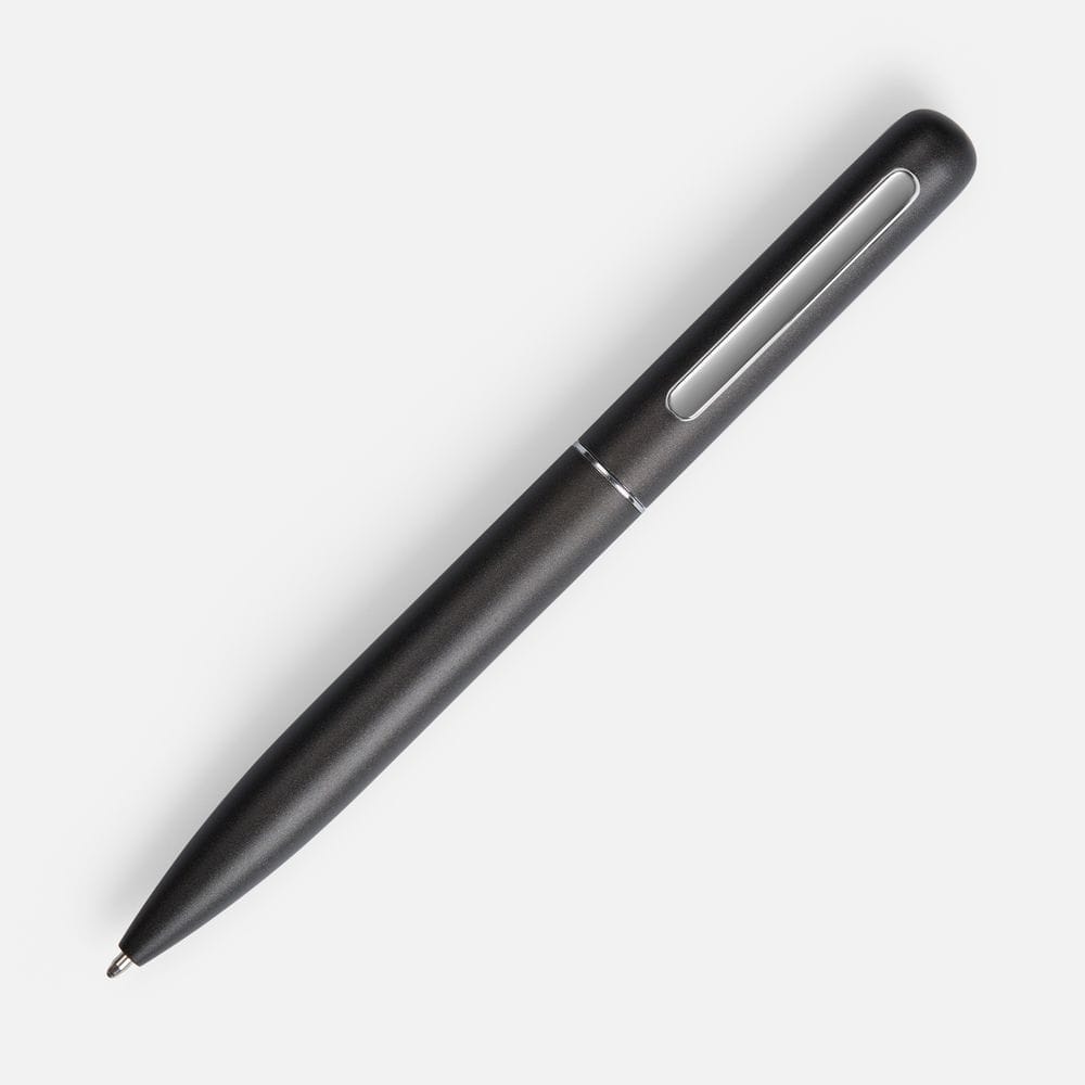 Ручка шариковая Scribo, матовая серая с логотипом