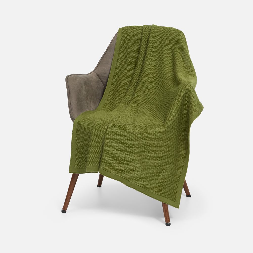 Плед Ornato, зеленый (лавровый) с логотипом