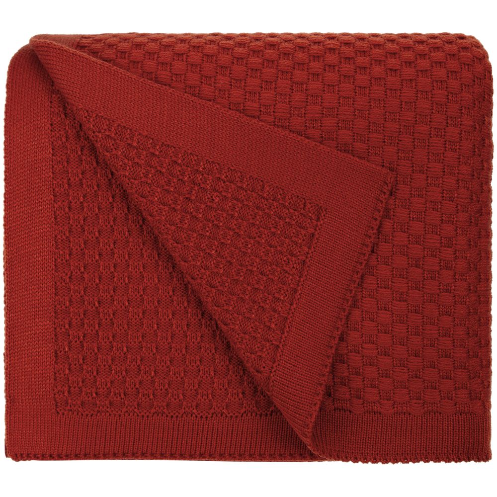 Плед Sheerness, коричневый (терракота) с логотипом