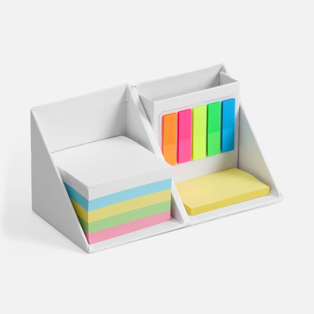 Настольный набор со стикерами Mnemonic ver.2, белый с логотипом