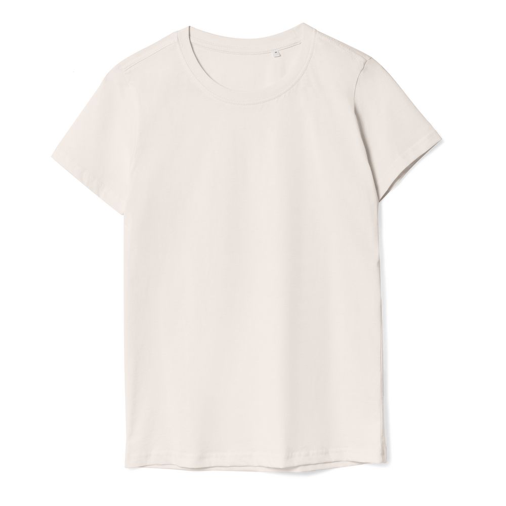 Футболка женская T-bolka Lady, молочно-белая с логотипом