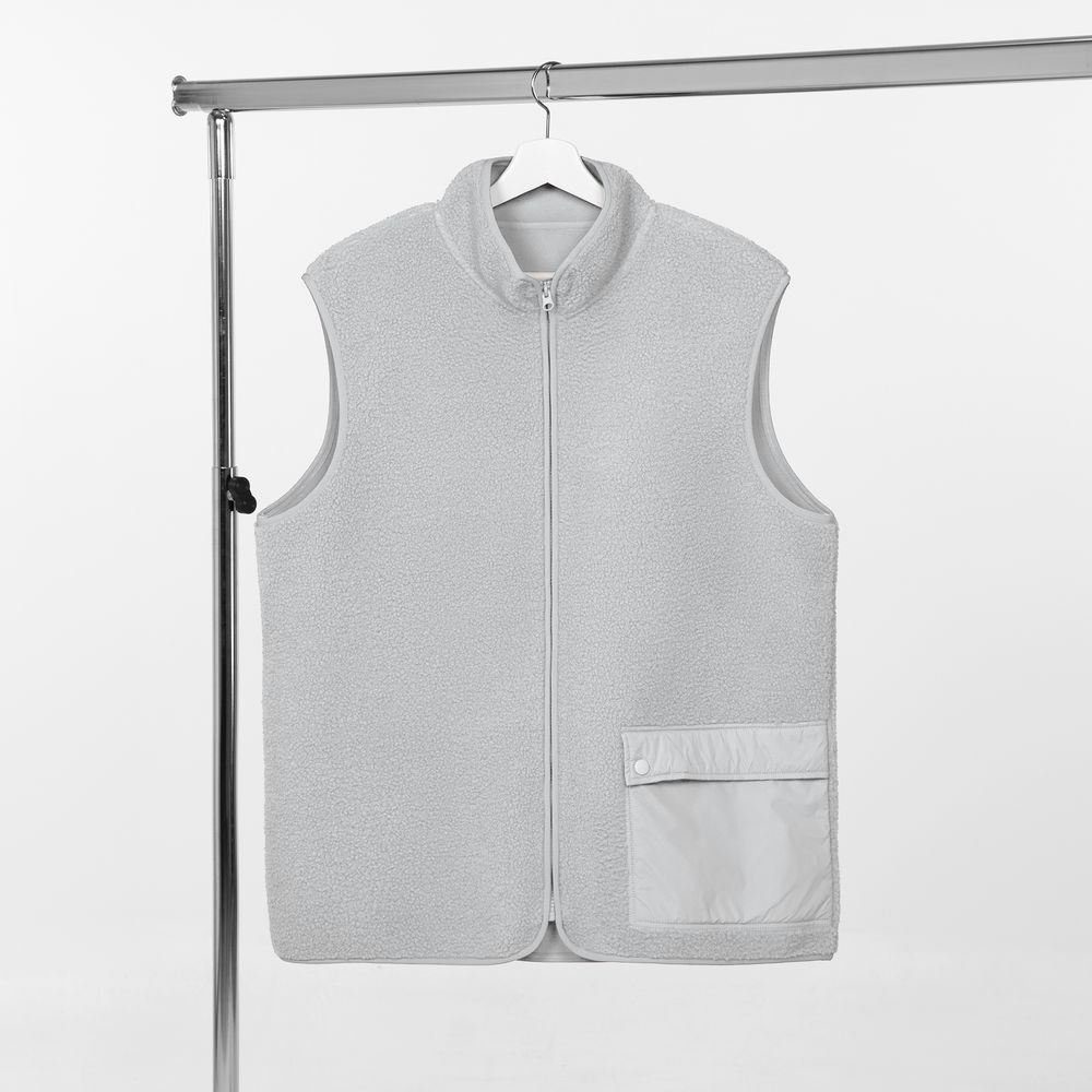 Жилет унисекс Oblako, светло-серый с логотипом