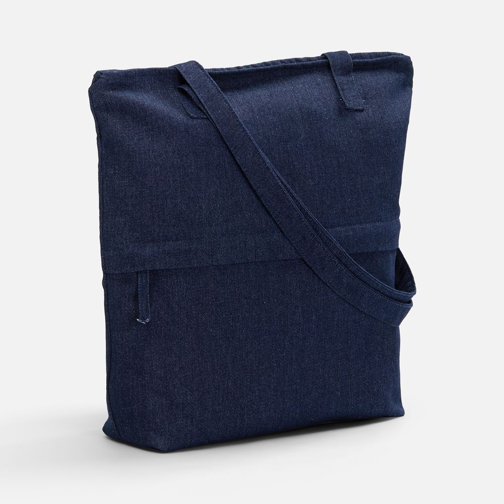 Сумка для покупок Denimate, темно-синяя с логотипом