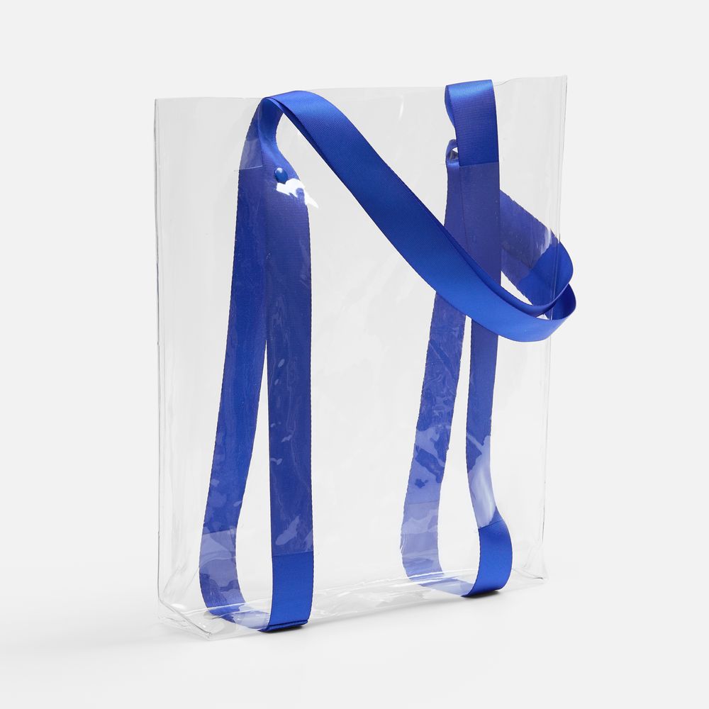 Шопер Clear Fest, ver.2, прозрачный с синими ручками с логотипом