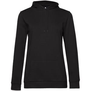 Толстовка с капюшоном женская Hoodie, черная с логотипом