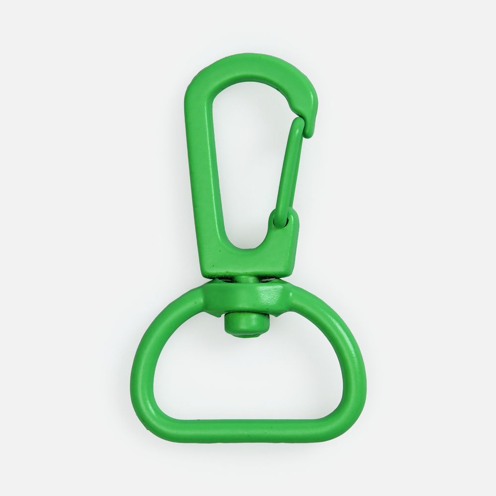 Застежка-карабин Snap Hook, M, зеленый неон с логотипом
