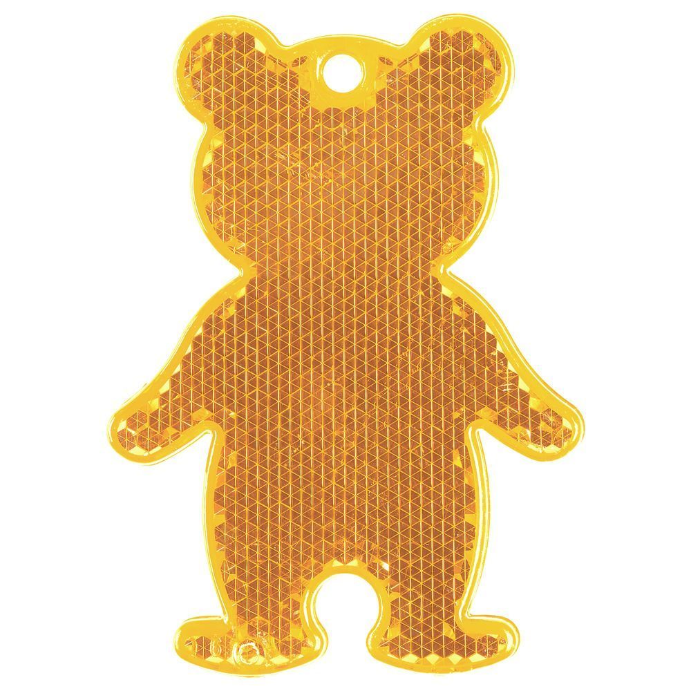 Пешеходный светоотражатель «Мишка», оранжевый с логотипом