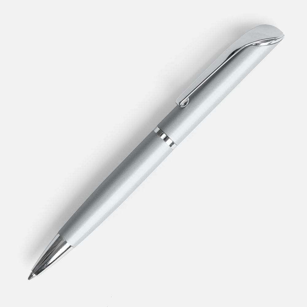 Ручка шариковая Glide, серая с логотипом