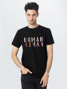 Футболка Human, черная с логотипом