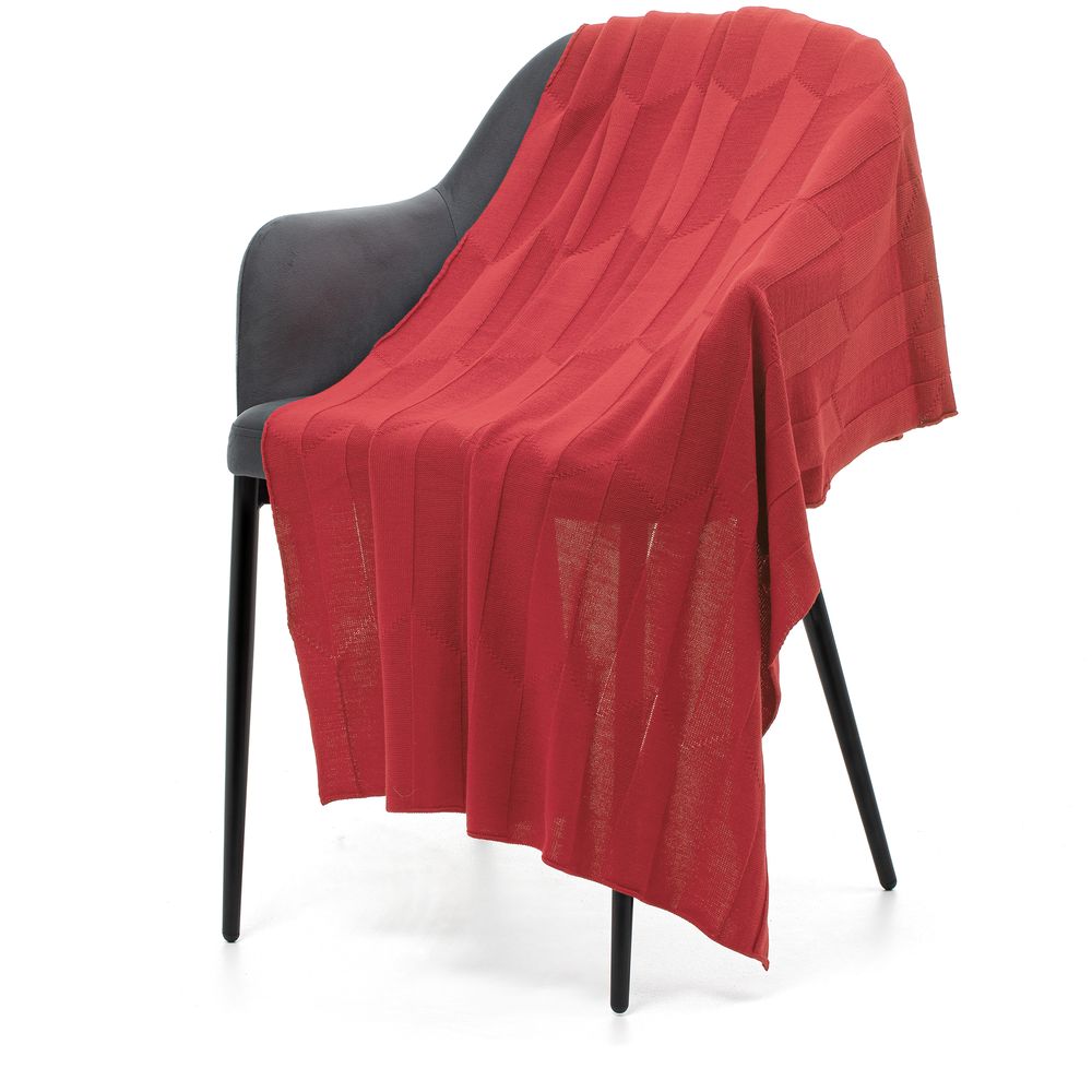 Плед Rombus, темно-розовый (коралл) с логотипом