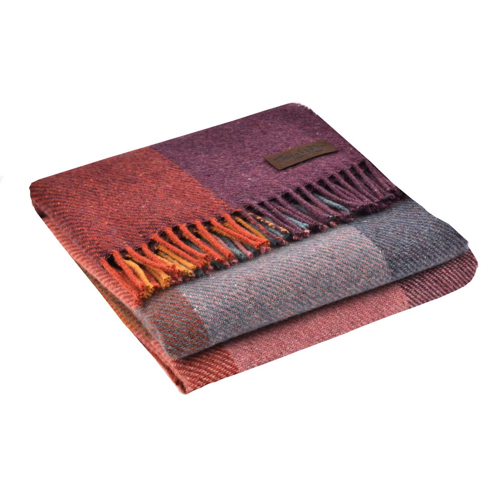 Плед Arequipa, фиолетовый с серым с логотипом