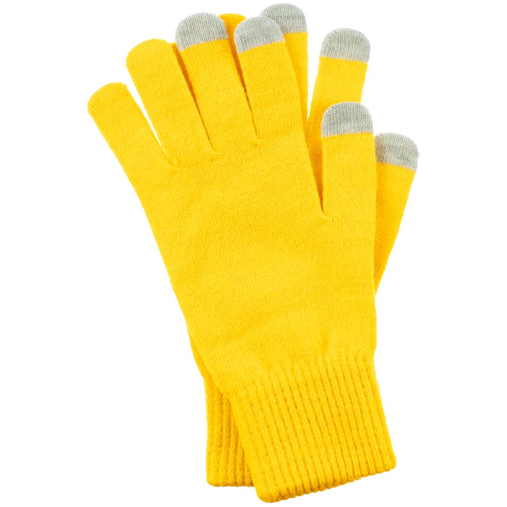 Перчатки сенсорные Urban Flow, желтые с логотипом