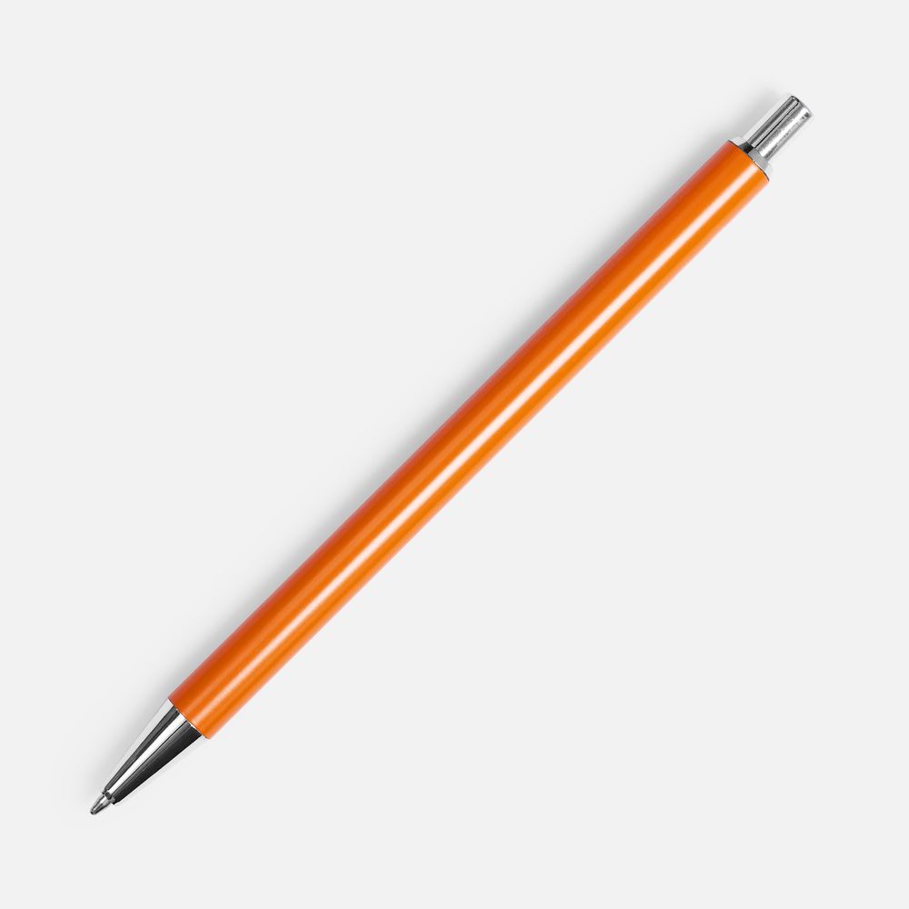 Ручка шариковая Slim Beam, оранжевая с логотипом