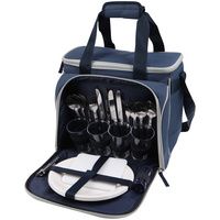 Набор для пикника "Арктика" на 4 персоны, синий с логотипом