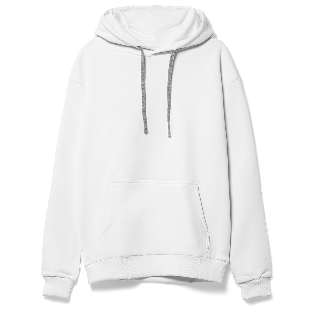 Толстовка с капюшоном Unit Kirenga Heavy, белая с логотипом