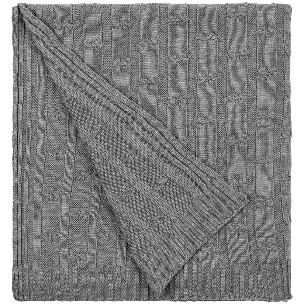 Плед Trenza, серый с логотипом