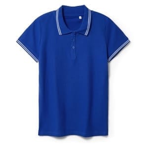 Рубашка поло женская Virma Stripes Lady, ярко-синяя с логотипом