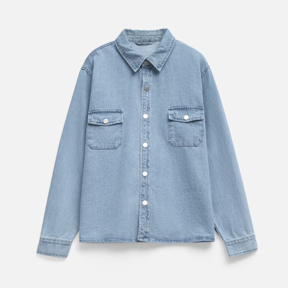 Куртка джинсовая O3, голубая с логотипом