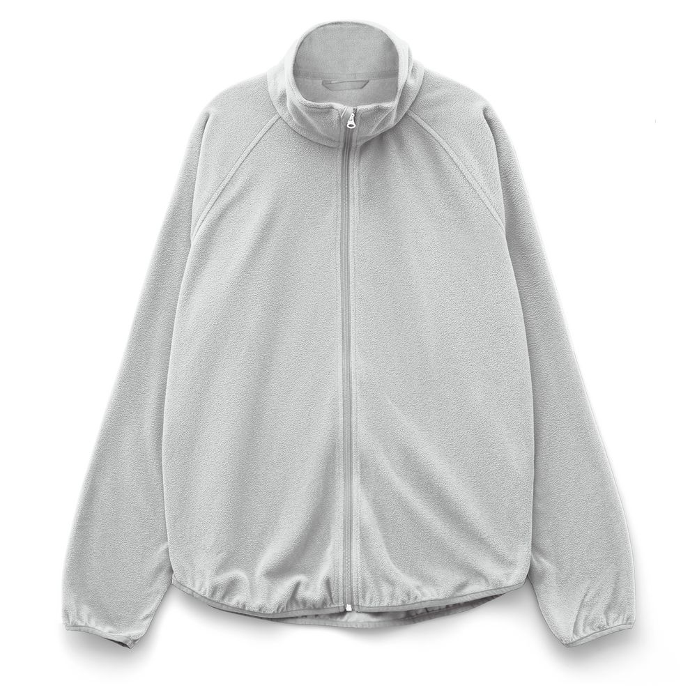 Куртка флисовая унисекс Fliska, светло-серая с логотипом