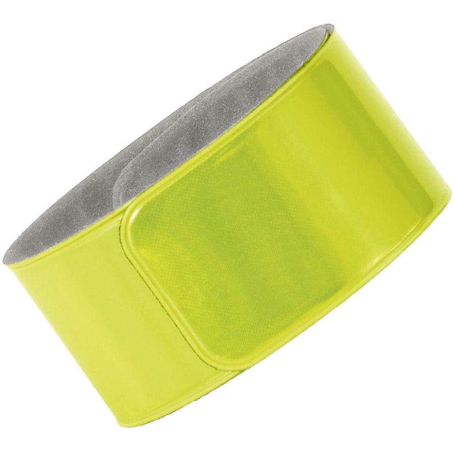 Светоотражающий браслет Lumi, ver.2, желтый неон с логотипом