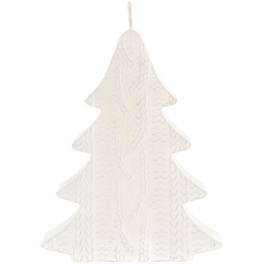 Свеча Kniteam, елка, белая с логотипом