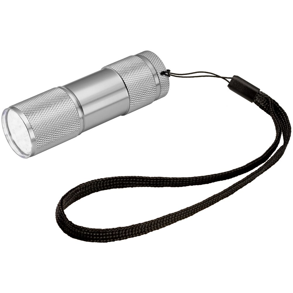 Фонарик Aurora, серебристый с логотипом