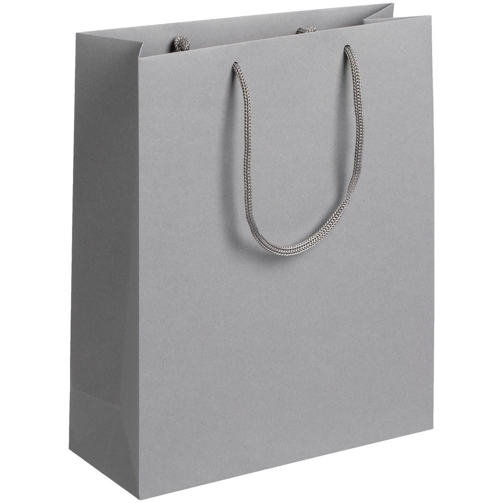 Пакет бумажный Wide, серый с логотипом