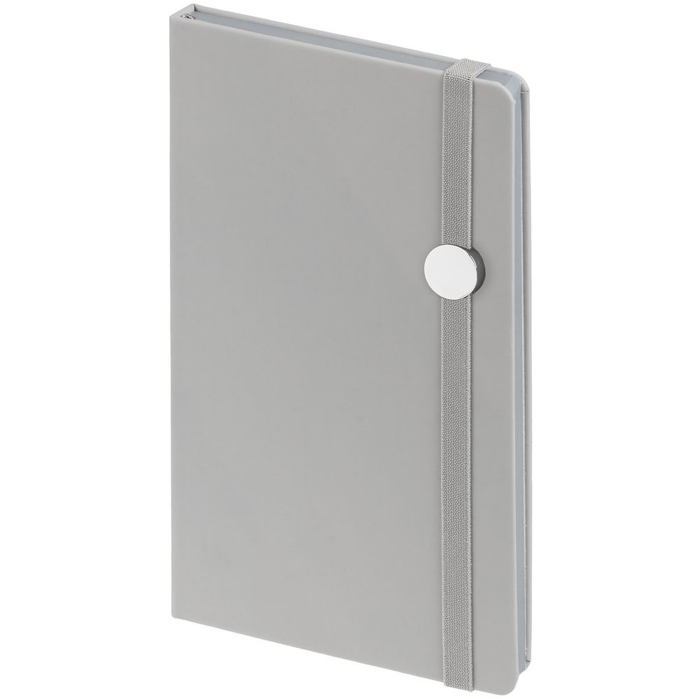 Блокнот Shall Round, серый с логотипом