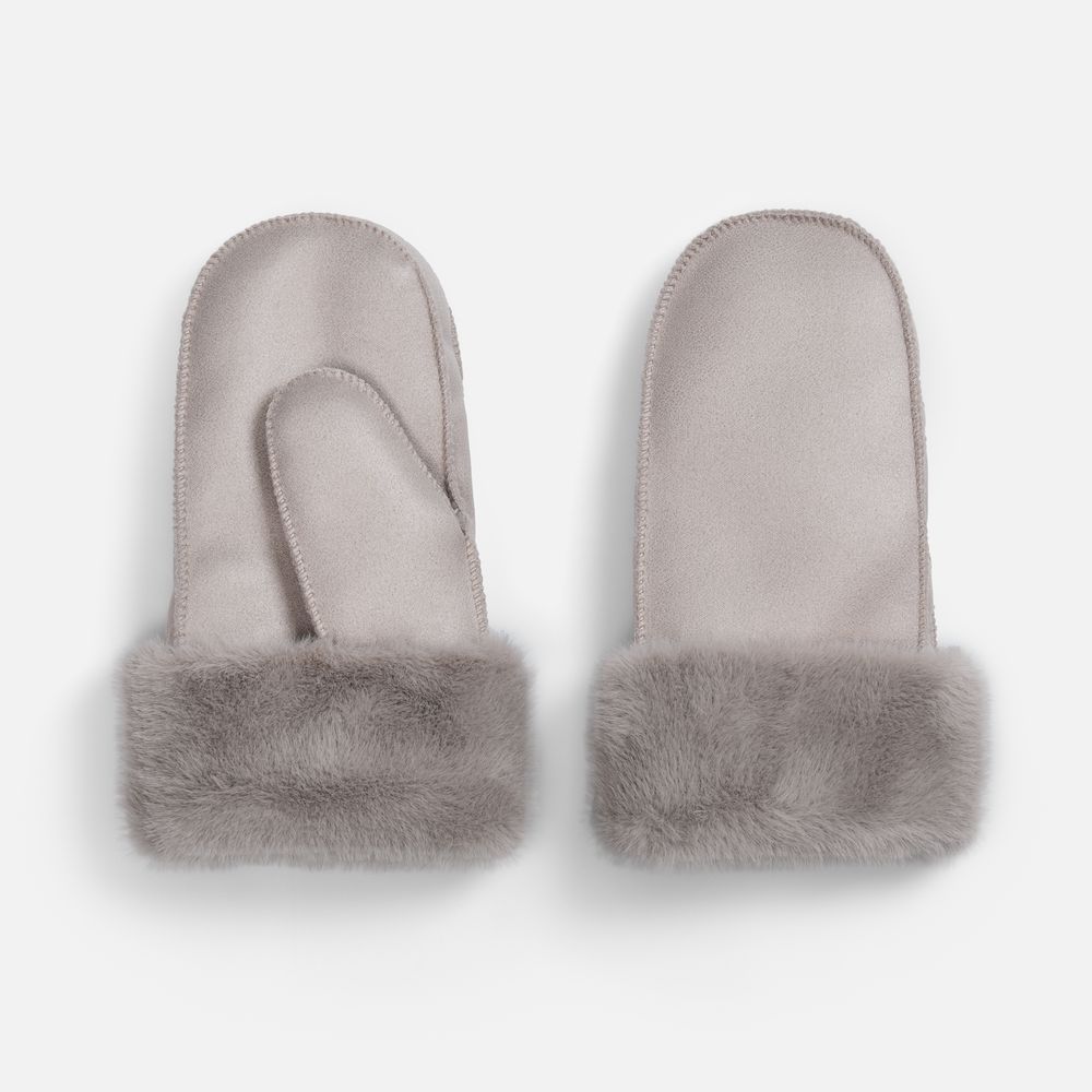 Варежки Severin, бежевые с логотипом