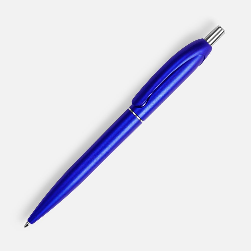 Ручка шариковая Bright Spark, синий металлик с логотипом