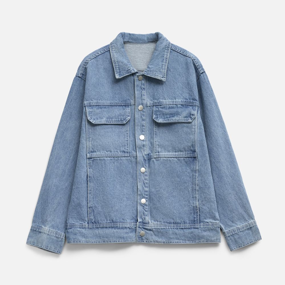 Куртка джинсовая O2, голубая с логотипом