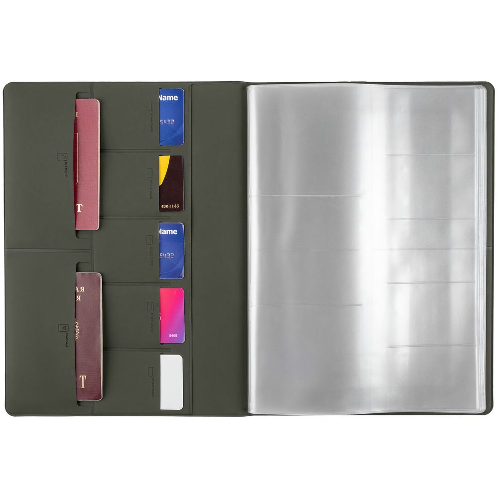 Папка для хранения документов Devon Maxi, серая с логотипом