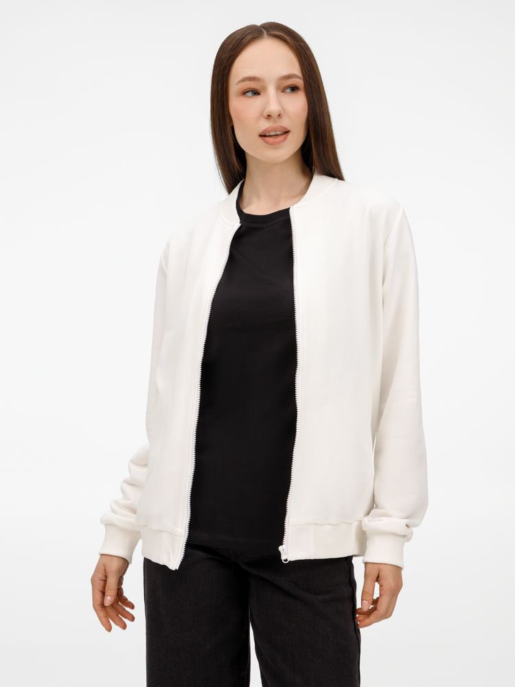 Бомбер унисекс Townie, молочно-белый с логотипом